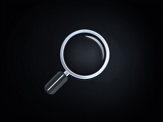 Magnifying Glass on Dark Background for Search and Exploration Use