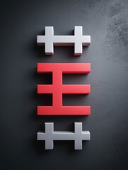 Obraz premium Bold Foam Shapes in Red and Gray on Dark Textured Background