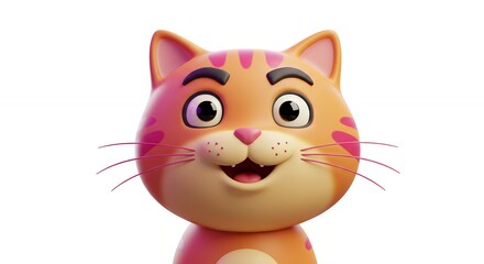 Fototapeta premium Cheerful cartoon cat character