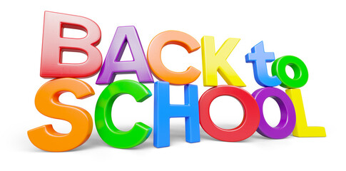 Stacked Plastic Magnetic Letters With Drop Shadow Spelling The Phrase Back To School In Perspective on a Transparent Background. Transparent PNG.