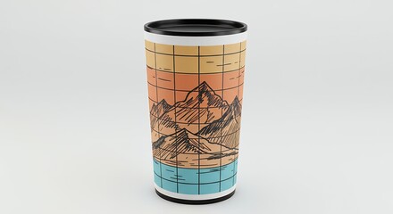 Mountain graphic design drinkware cylinder