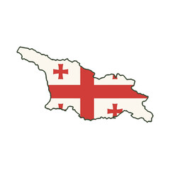 Outline of the country Georgia with a flag on a white background vector
Vector outline of the country with a flag on a white background