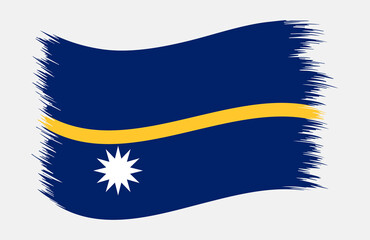 Fototapeta premium Nauru National Flag Brush Stroke Vector