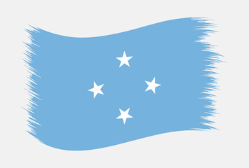 Micronesia National Flag Brush Stroke Vector