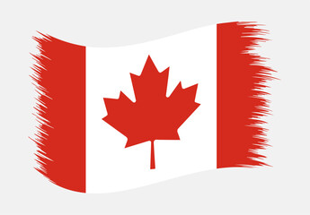 Canada National Flag Brush Stroke Vector