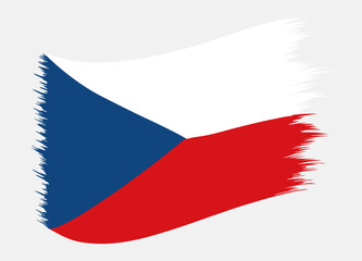 Czech Republic National Flag Brush Stroke Vector
