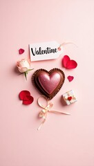 Sweet Valentine: Heart-Shaped Chocolate with Romantic Details