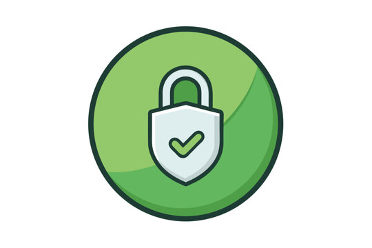 Green lock icon: A symbol of web security and internet protection