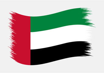 United Arab Emirates National Flag Brush Stroke Vector