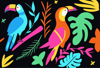 tucan tropical pattern