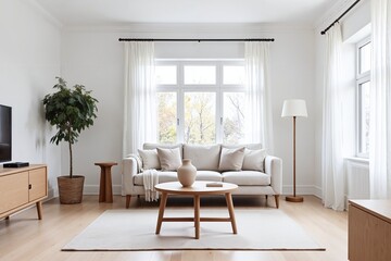 Sunlit Scandinavian Living Room
