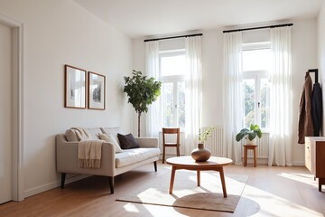 Sunlit Scandinavian Living Room
