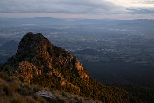 view of the sunrise at the top of the mountain, La Malinche, Mexico