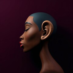 Stylized Female Profile Portrait