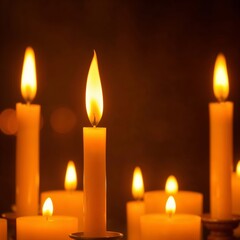 Warm Candlelight With Multiple Lit Candles