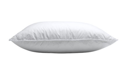 White pillow with soft fabric cover isolated on transparent background 
