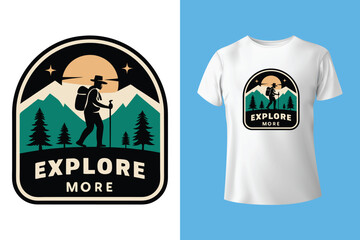 mountain-hiking t-shirt design