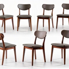 Fototapeta premium dining chair different angle isolated on white background .