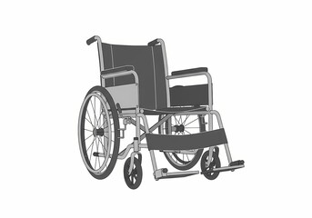Fototapeta premium Empty wheelchair illustration representing disability and accessibility