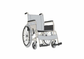 Fototapeta premium Medical mobility aid wheelchair illustration for accessibility and support