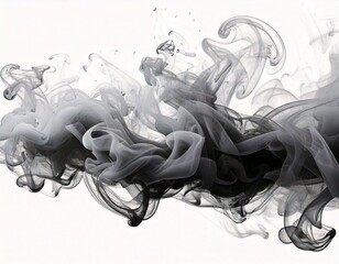 grey-smoke-isolated-0n-white background, ai generated. 