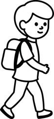 Boy Carrying Backpack Clipart