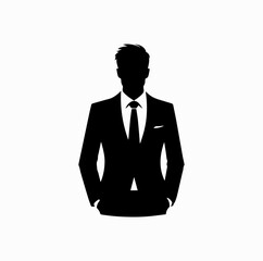 Businessman Silhouette in Suit and Tie &ndash; Vector Icon for Professional Branding