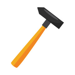 Engineer’s hammer vector illustration, heavy duty hand tool clip art for metalwork and repair