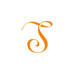 Obraz premium letter st motion spiral ribbon curves symbol logo vector