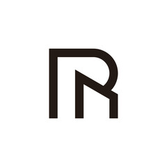 letter rn simple geometric linear linked logo vector