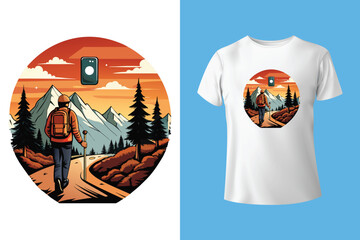 Hiking t-shirt design template for hiking lover.