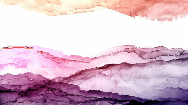 Soft pastel watercolor wash background with gentle hues of pink, purple, and orange blending seamlessly, creating serene and calming atmosphere. Ideal for artistic projects