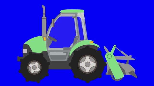 Tractor with optional rear machine running in the field