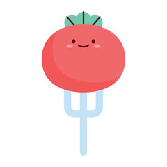 Tomato With Fork Flat Icon