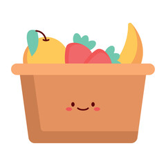 Colorful Fruit Basket Flat Icon