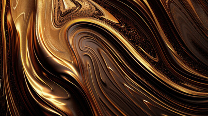 Obraz premium Radiant gold swirl texture in luminous design creates captivating visual experience. rich tones of gold and brown blend seamlessly, evoking sense of elegance and luxury