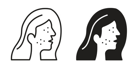 Acne icon outline vector Thin line. flat vector simple elements.