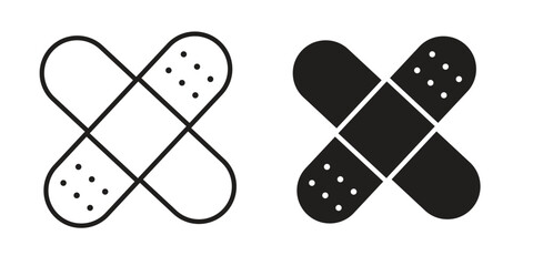 Band aid icon outline vector Thin line. flat vector simple elements.