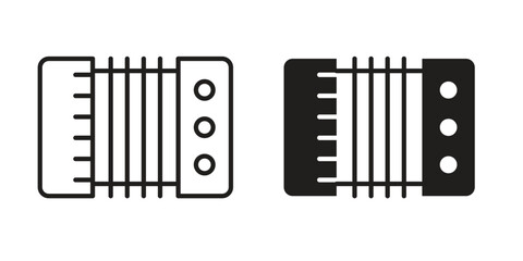 Bandoneon instrument outline vector Thin line. flat vector simple elements.