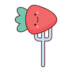 Vegan Fruit Fork Flat Icon