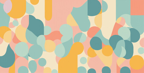 abstract organic shapes in gentle pastel colors