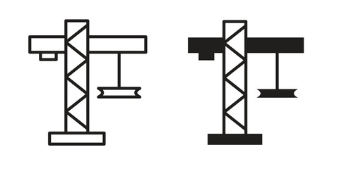 Crane icon outline vector Thin line. flat vector simple elements.