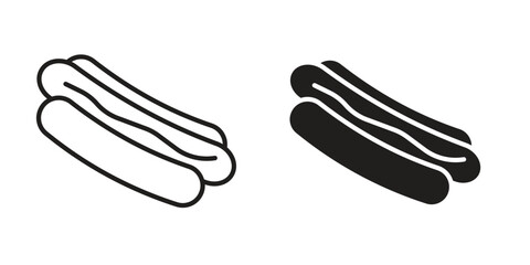 Hot dog icon outline vector Thin line. flat vector simple elements.