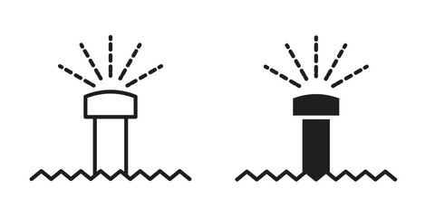 Lawn sprinkler icon outline vector Thin line. flat vector simple elements.