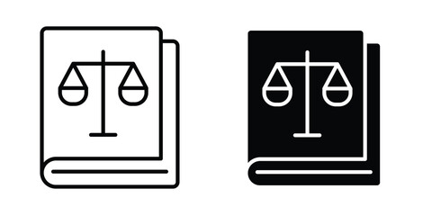 Law book icon outline vector Thin line. flat vector simple elements.