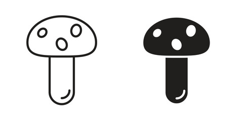 Mushroom icon outline vector Thin line. flat vector simple elements.