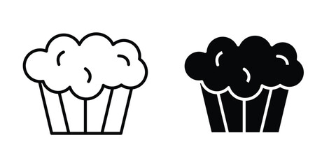 Muffin icon outline vector Thin line. flat vector simple elements.