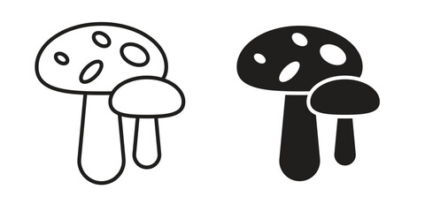 Mushrooms icon outline vector Thin line. flat vector simple elements.