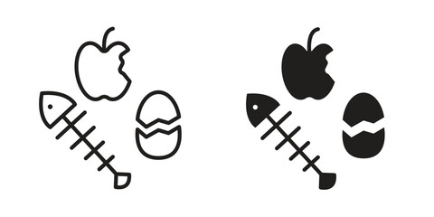 Organic waste icon outline vector Thin line. flat vector simple elements.