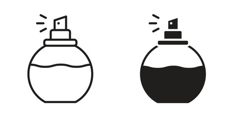 Perfume bottle icon outline vector Thin line. flat vector simple elements.